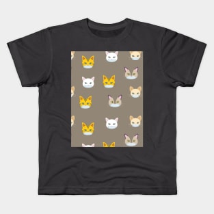 All Cats Wearing Masks Pattern Graphic illustration Mask Kids T-Shirt